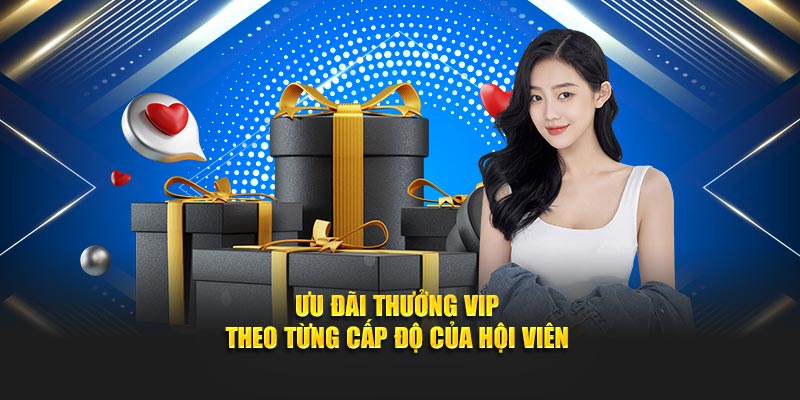 Ưu đãi thưởng VIP theo từng cấp độ của hội viên